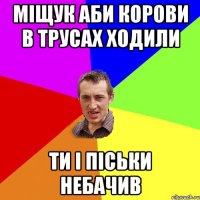 міщук аби корови в трусах ходили ти і піськи небачив