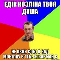 ЕДІК КОЗЛІНА ТВОЯ ДУША НЕ ПХНИ СОБІ В ЗАД МОБІЛКУ В ТЕБЕ Ж КАРМАН Є