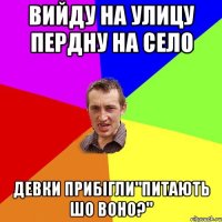 вийду на улицу пердну на село девки прибігли"питають шо воно?"