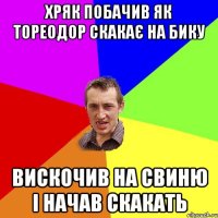 хряк побачив як тореодор скакає на бику вискочив на свиню і начав скакать