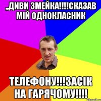 ,,Диви Змейка!!!!сказав мій однокласник телефону!!!засік на гарячому!!!!