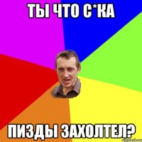 Ты что с*ка пизды захолтел?