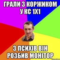 Грали з коржиком у кс 1х1 З психів він розбив монітор