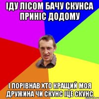 іду лісом бачу скунса приніс додому і порівнав хто кращий моя дружина чи скунс іце скунс