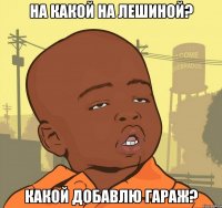 На какой на лешиной? Какой добавлю гараж?