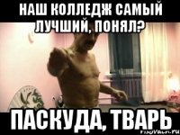 НАШ КОЛЛЕДЖ САМЫЙ ЛУЧШИЙ, ПОНЯЛ? ПАСКУДА, ТВАРЬ