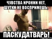 чувства иронии нет, шутки не воспримешь, паскудатварь!