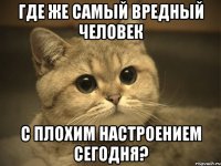 Где же самый вредный человек с плохим настроением сегодня?