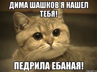 дима Шашков я нашел тебя! Педрила ебаная!