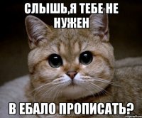 Слышь,я тебе не нужен в ебало прописать?