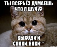 Ты всерьёз думаешь что я шучу? Выходи и споки-ноки***