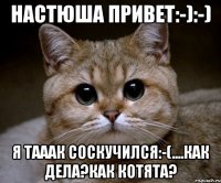 Настюша привет:-):-) я тааак соскучился:-(....как Дела?как котята?