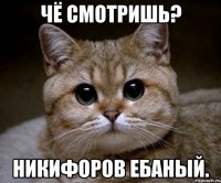 Чё смотришь? Никифоров ебаный.