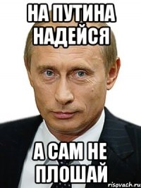 На путина надейся а сам не плошай