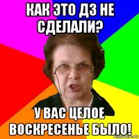 Как это ДЗ не сделали? У вас целое воскресенье было!