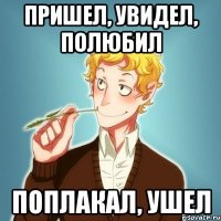 пришел, увидел, полюбил поплакал, ушел