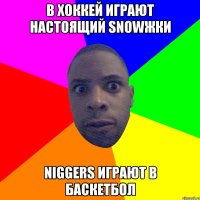 В хоккей играют настоящий snowжки Niggers играют в баскетбол