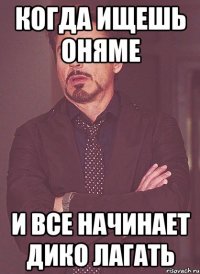 КОГДА ИЩЕШЬ ОНЯМЕ И ВСЕ НАЧИНАЕТ ДИКО ЛАГАТЬ