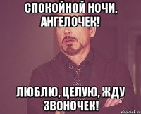 Спокойной ночи, ангелочек! Люблю, целую, жду звоночек!