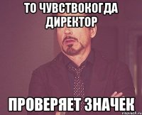 то чувствокогда директор проверяет значек