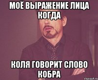 МОЁ ВЫРАЖЕНИЕ ЛИЦА КОГДА КОЛЯ ГОВОРИТ СЛОВО КОБРА