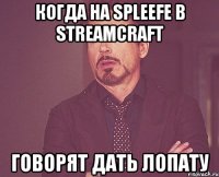 Когда на spleefe в Streamcraft Говорят дать лопату