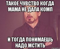 такое чувство когда мама не дала комп и тогда понимаешь надо мстить