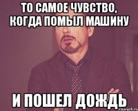 То самое чувство, когда помыл машину и пошел ДОЖДЬ