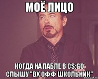 Моё лицо Когда на пабле в CS:GO слышу "вх офф школьник"