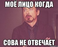 моё лицо когда Сова не отвечает