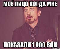 моё лицо когда мне показали 1 000 вон