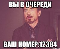 вы в очереди ваш номер:12384