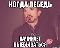 когда лебедь начинает выёбываться