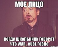 Мое лицо Когда школьники говорят что War_Cube Говно