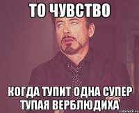 то чувство когда тупит одна супер тупая верблюдиха