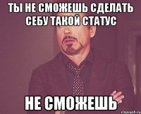 ты не сможешь сделать себу такой статус не сможешь