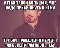 У тебя такой большой, Мне надо привыкнуть к нему Только помедленней У меня так болело там после тебя