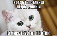 Когда ты ставиш недоступный в мире грустит 1 котик