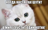 когда Настя так шутит в мире грустит один котик*