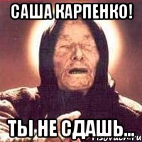 Саша Карпенко! ты не сдашь...