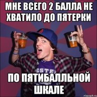 Мне всего 2 балла не хватило до пятерки По пятибалльной шкале