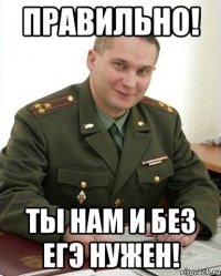 Правильно! Ты нам и без ЕГЭ нужен!