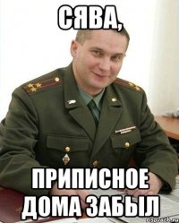 Сява, приписное дома забыл