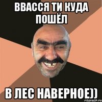 Ввасся ти куда пошёл В лес наверное))