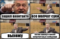 зашел вконтакте все молчат суки выхожу потом захожу и 100500 непрочитаных сообщений