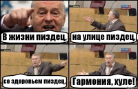 В жизни пиздец, на улице пиздец, со здоровьем пиздец. Гармония, хуле!