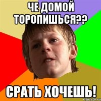 че домой торопишься?? срать хочешь!