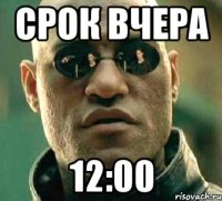 срок вчера 12:00