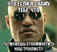 Что если я скажу тебе, что ты можешь откомментить наш треклист?