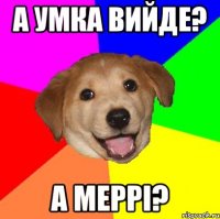 А УМКА ВИЙДЕ? А МЕРРІ?